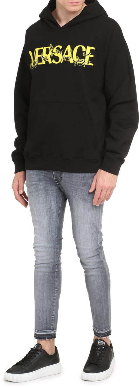 Versace Cotton hoodie Zwart