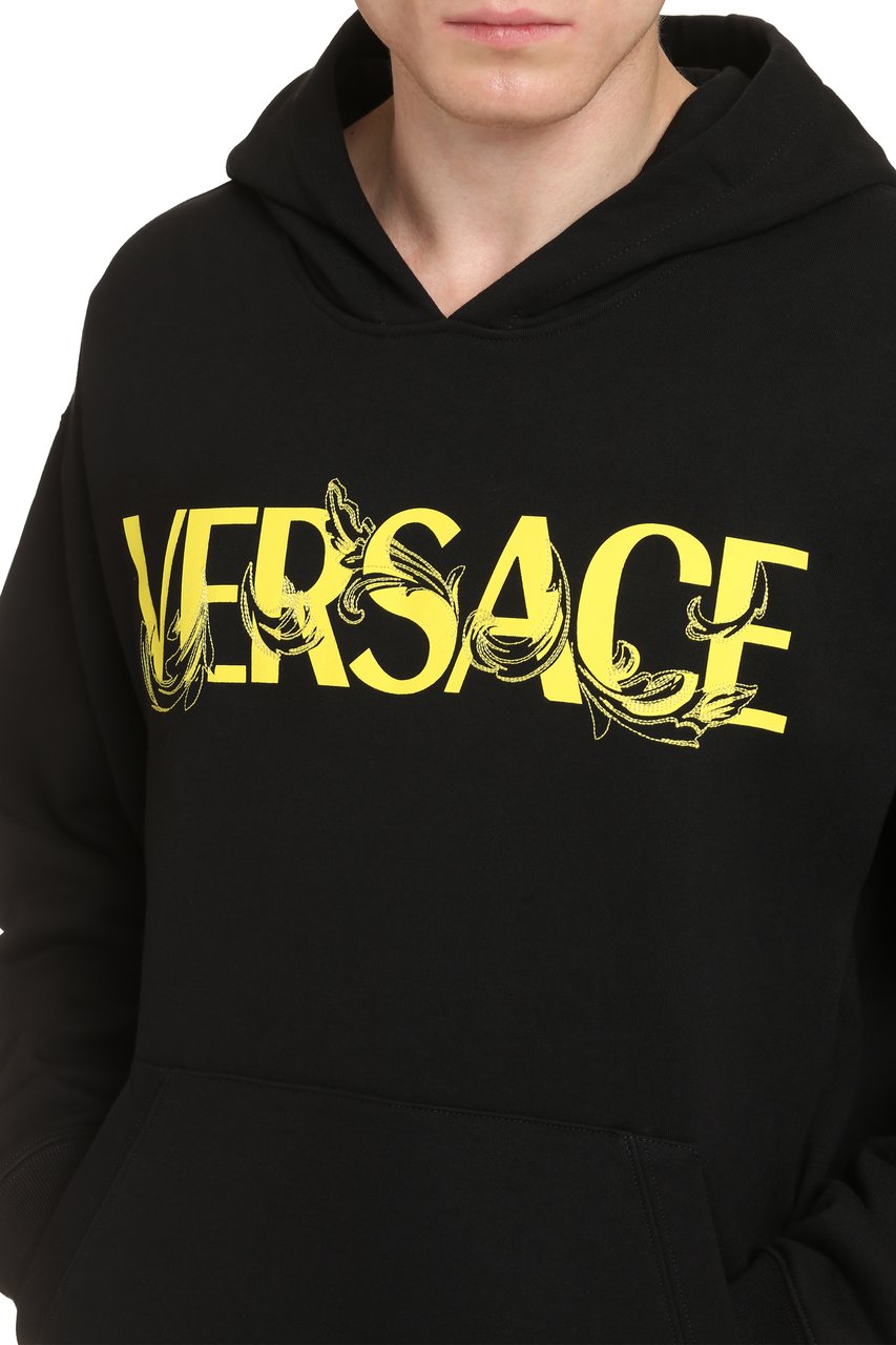 Versace Cotton hoodie Zwart