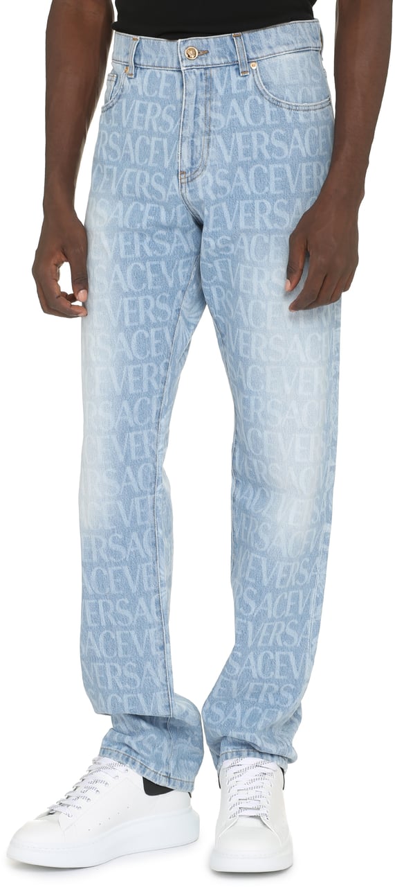 Versace 5-pocket straight-leg jeans Blauw