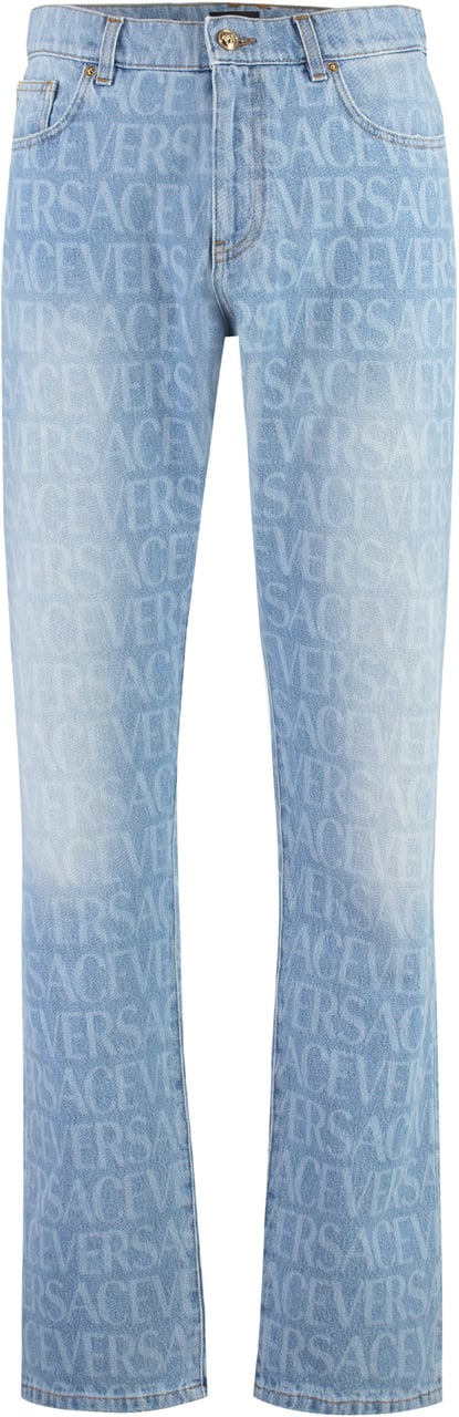 Versace 5-pocket straight-leg jeans Blauw