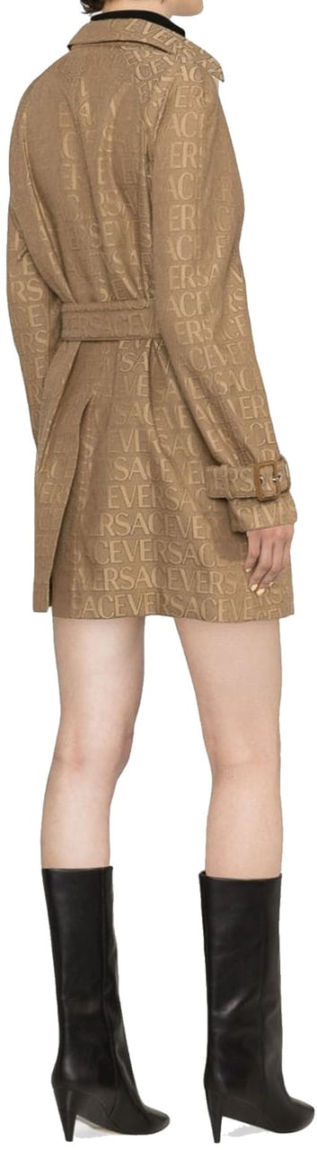 Versace Versace Logo Trench Coat Beige