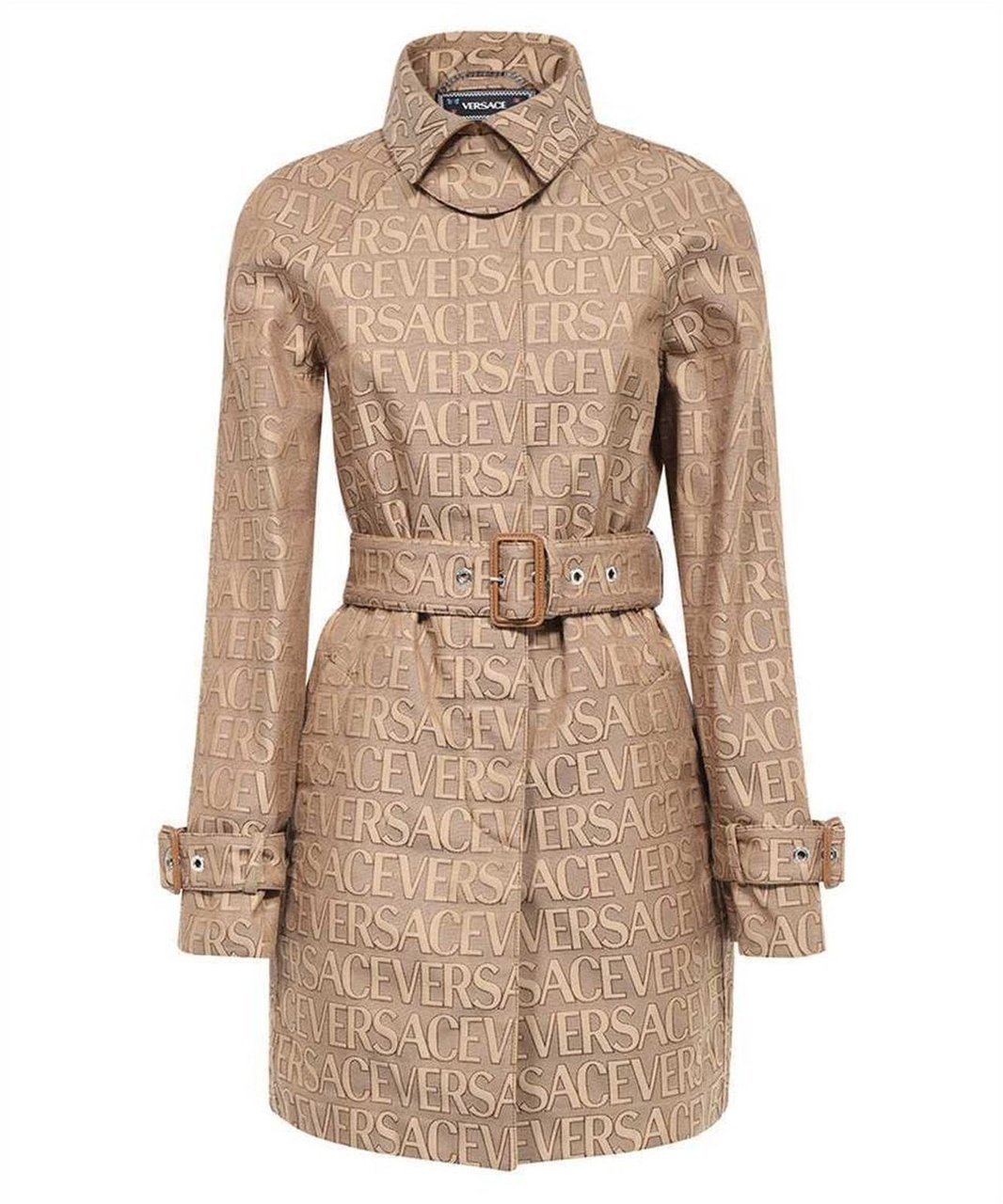 Versace Versace Logo Trench Coat Beige