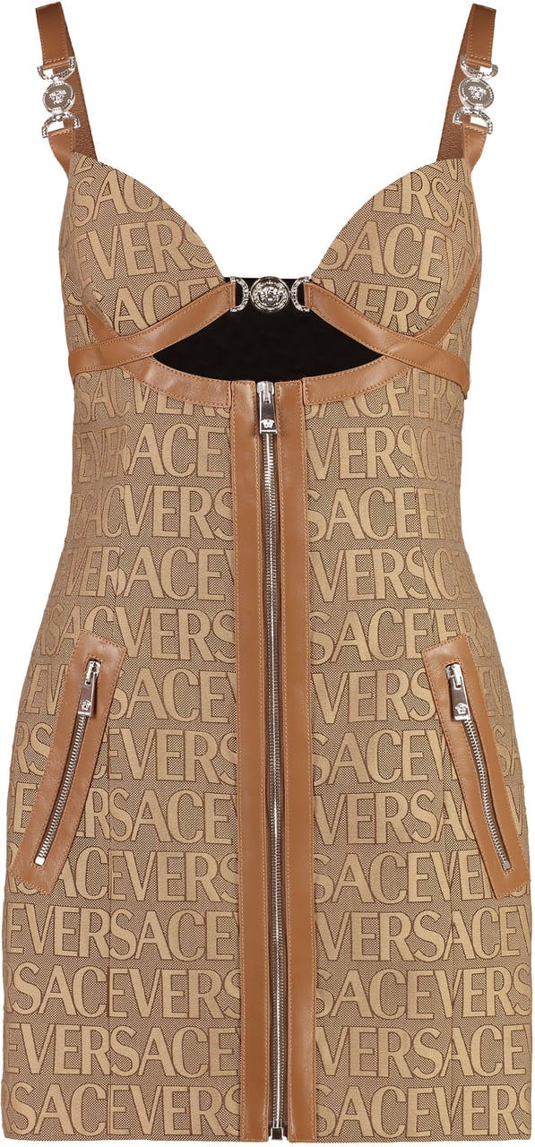 Versace Jaquard mini dress Bruin