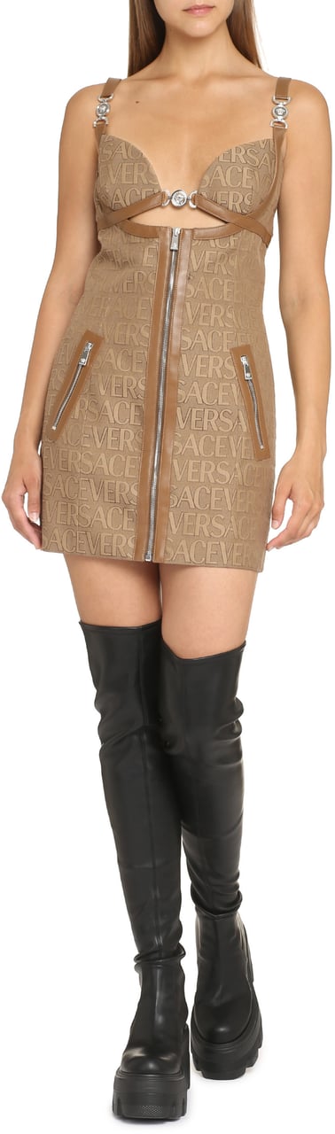 Versace Jaquard mini dress Bruin