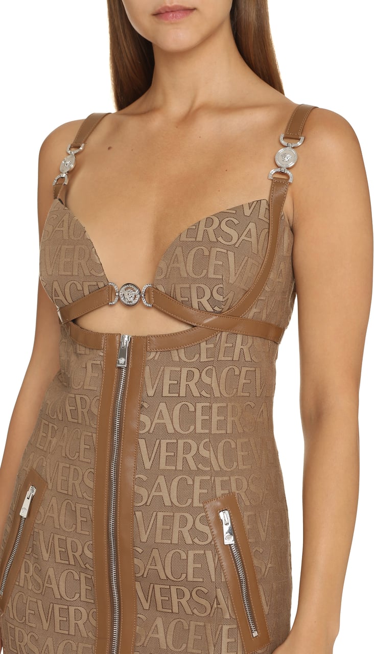 Versace Jaquard mini dress Bruin