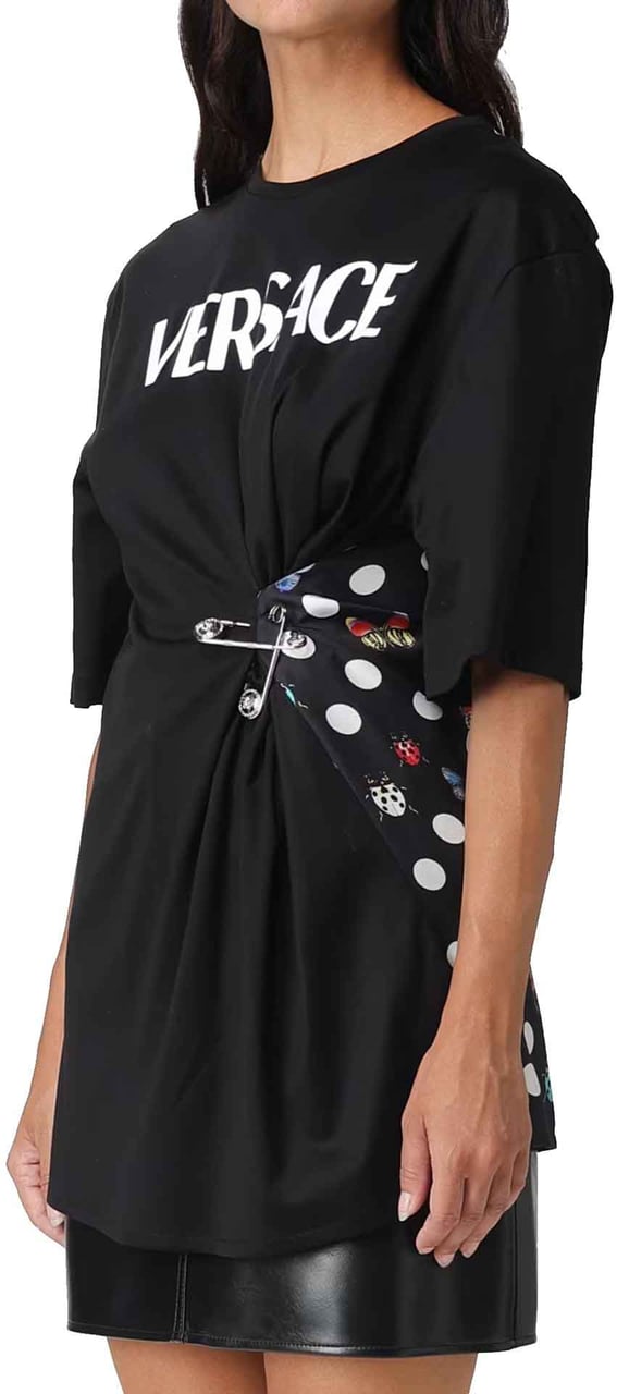 Versace Versace x Dua Lipa Butterfly Print T-shirt Zwart