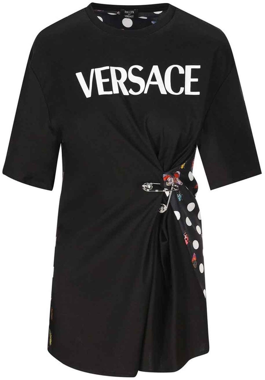 Versace Versace x Dua Lipa Butterfly Print T-shirt Zwart