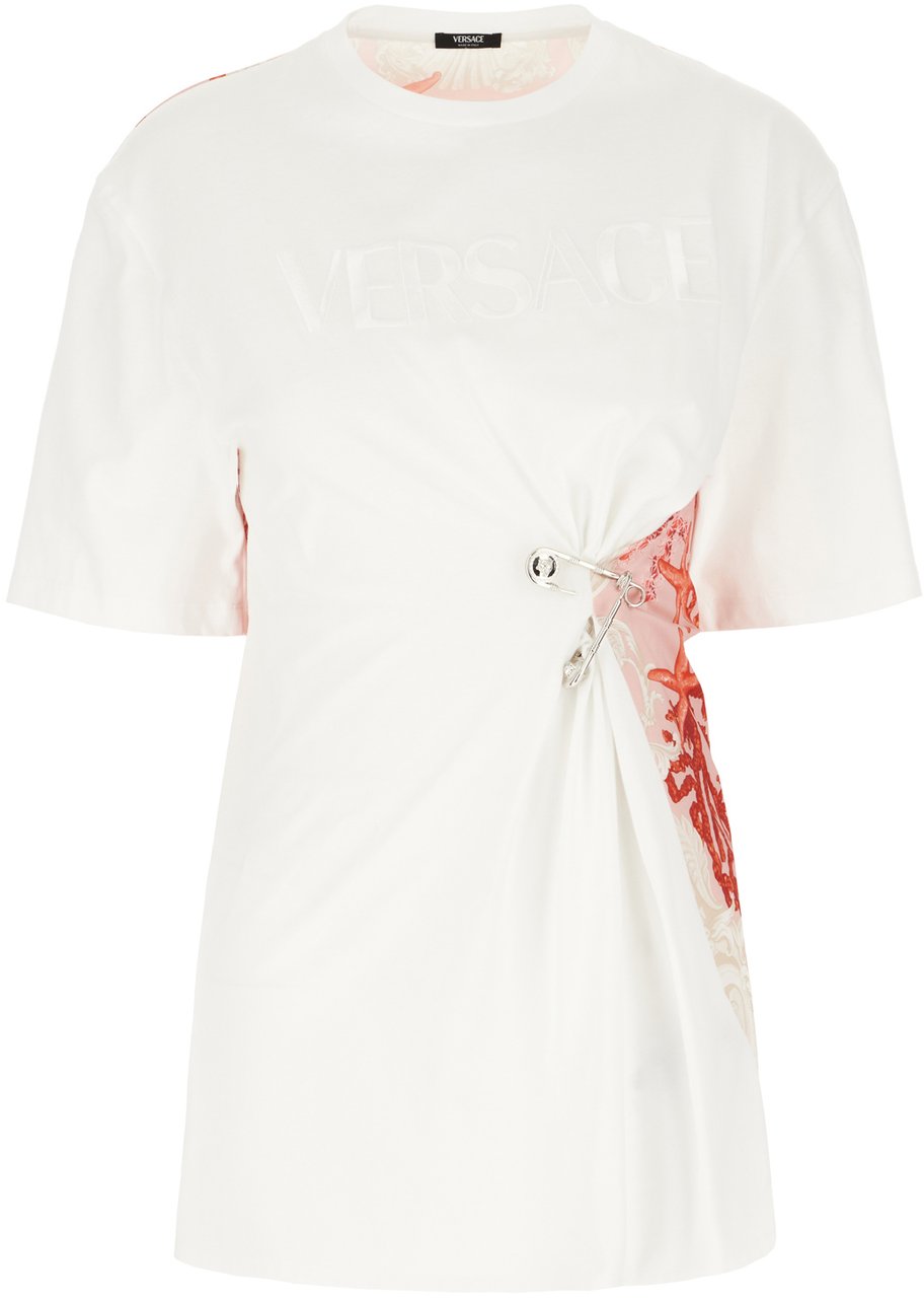 Versace Versace Multicolor cotton and polyester t-shirt Wit