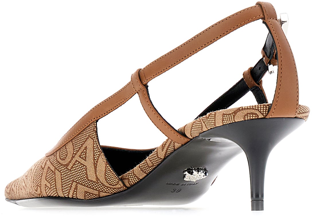 Versace Versace Printed polyester blend pumps Bruin