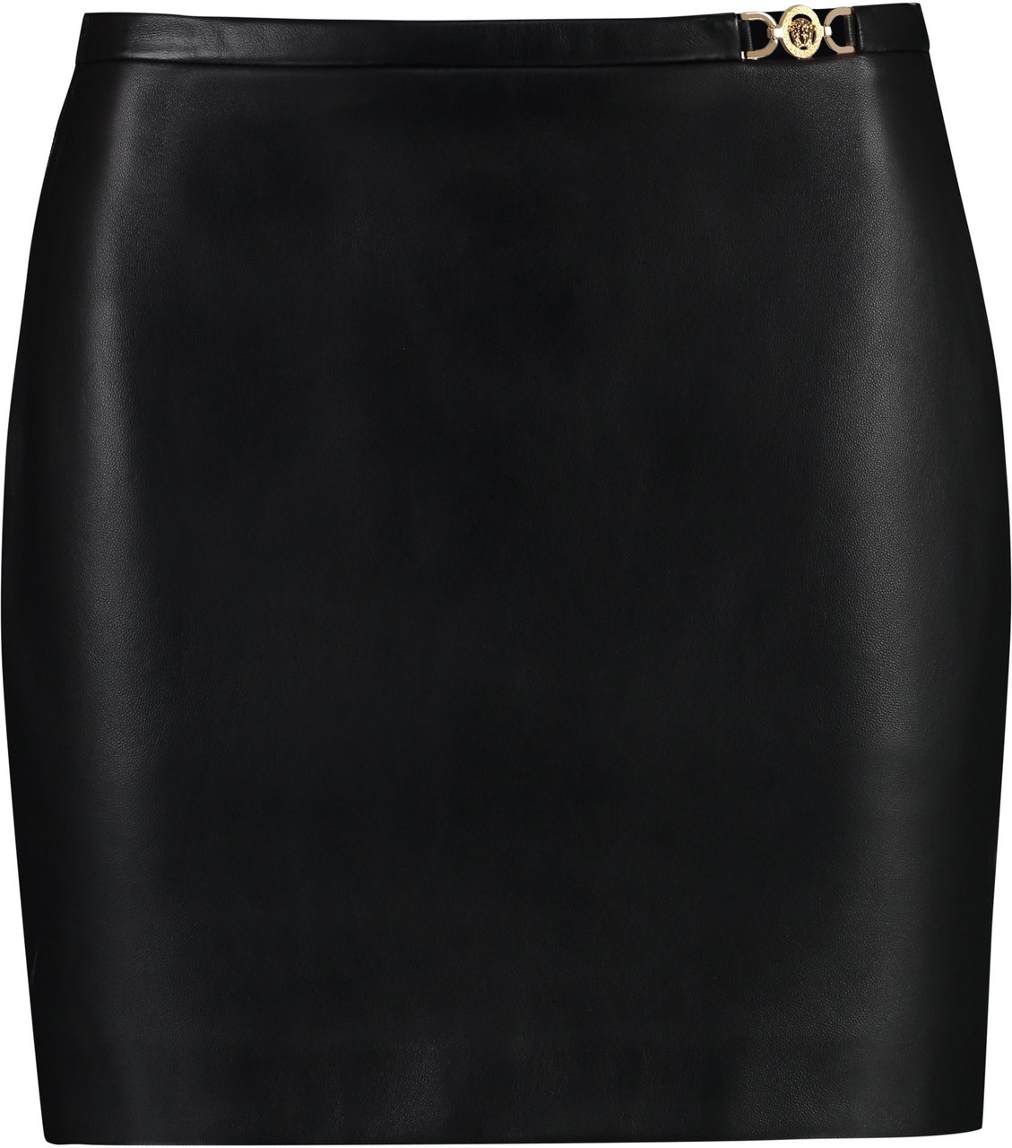 Versace Leather mini skirt Zwart