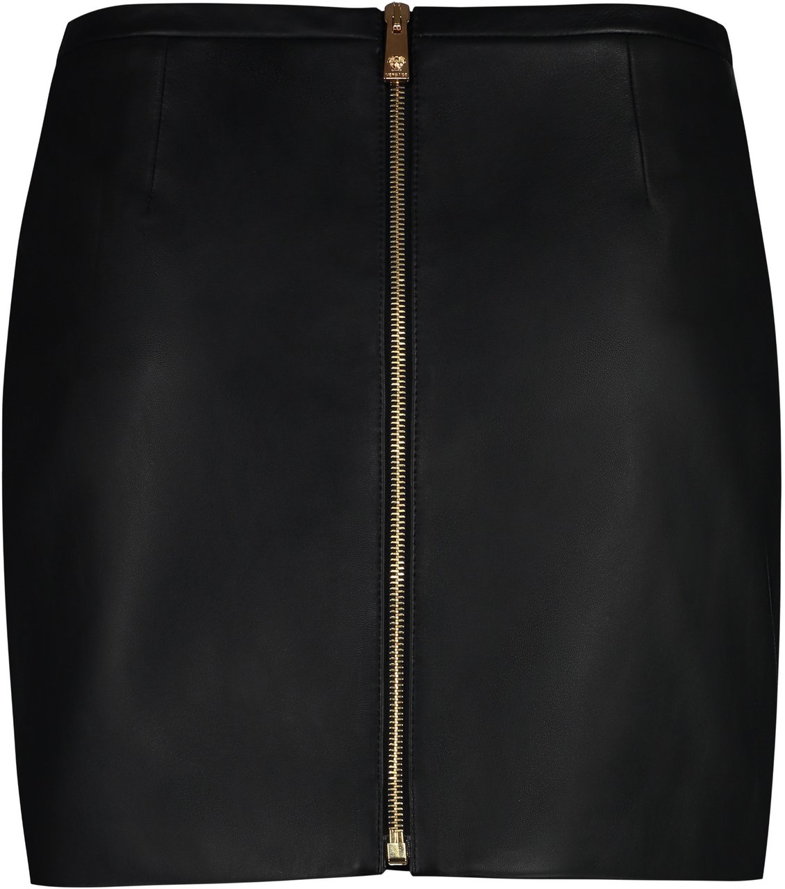 Versace Leather mini skirt Zwart