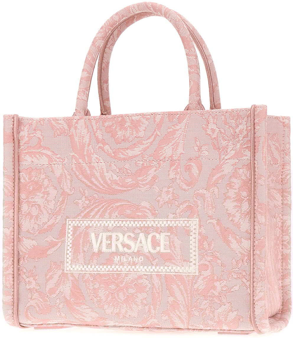 Versace Versace Embroidered canvas small Athena shopping bag Divers