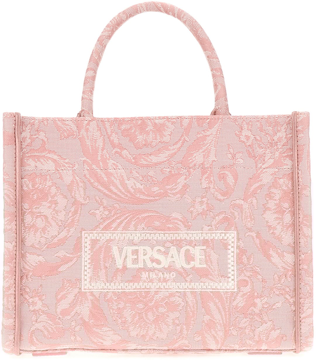 Versace Versace Embroidered canvas small Athena shopping bag Divers