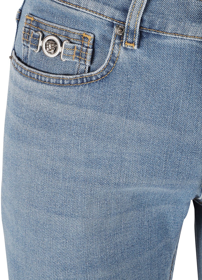 Versace Light Blue Slim Fit Jeans Blauw