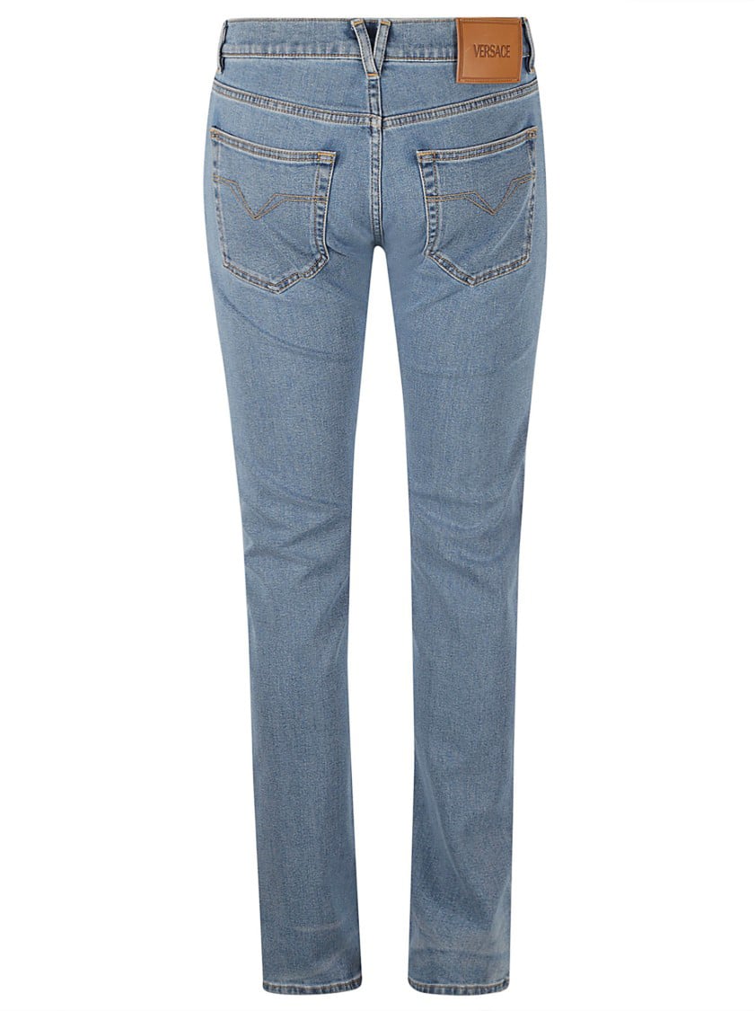 Versace Light Blue Slim Fit Jeans Blauw