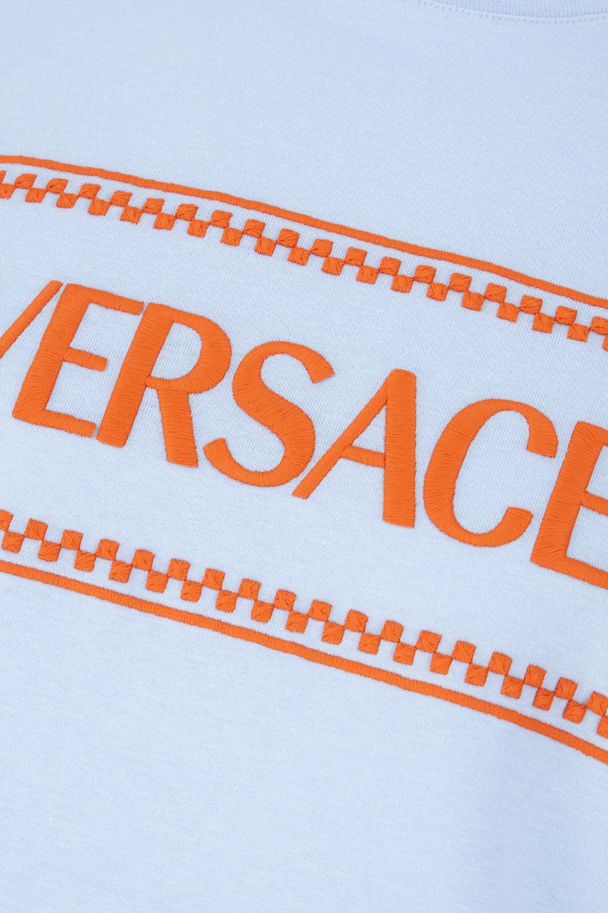 Versace Versace Light blue cotton t-shirt Lichtblauw