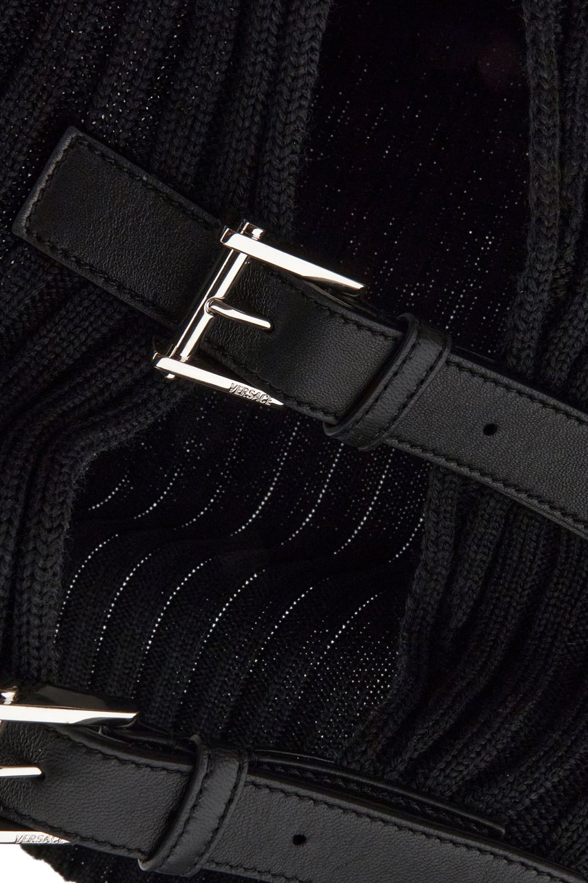 Versace Versace Black wool oversize sweater Zwart