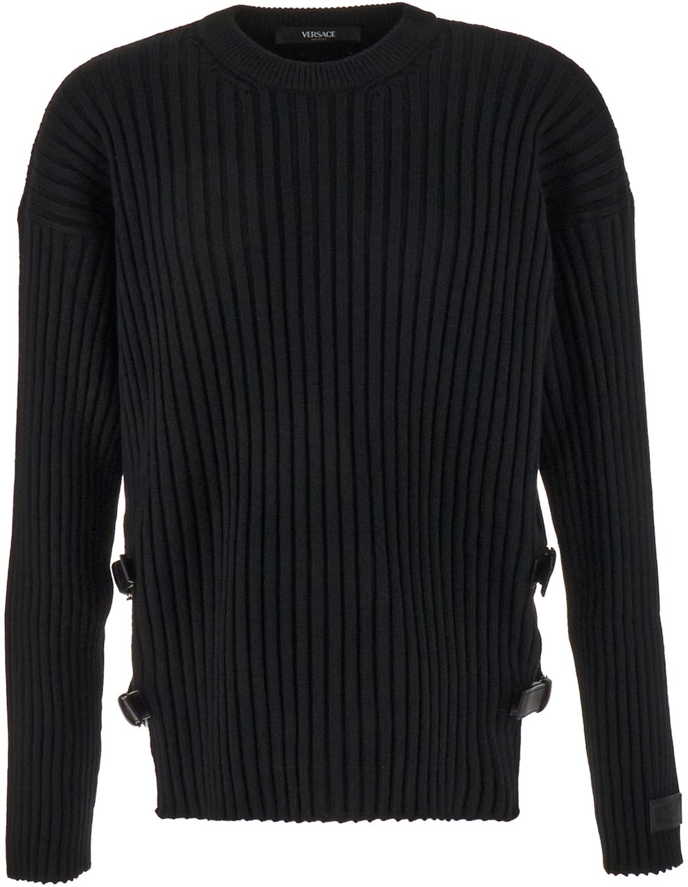 Versace Versace Black wool oversize sweater Zwart
