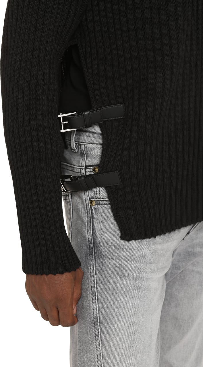 Versace Crew-neck wool sweater Zwart