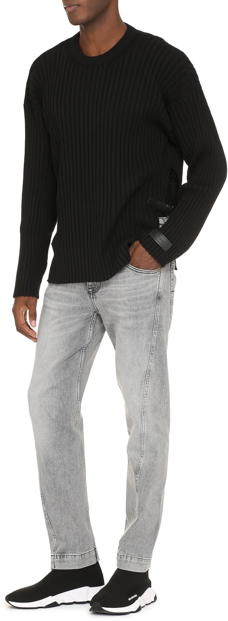 Versace Crew-neck wool sweater Zwart