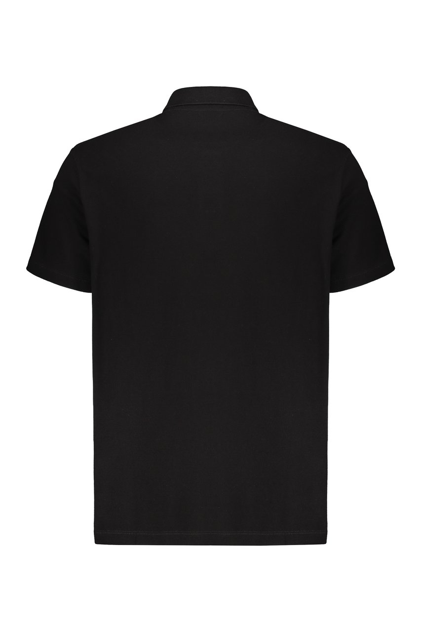 Versace Embroidered cotton polo shirt Zwart