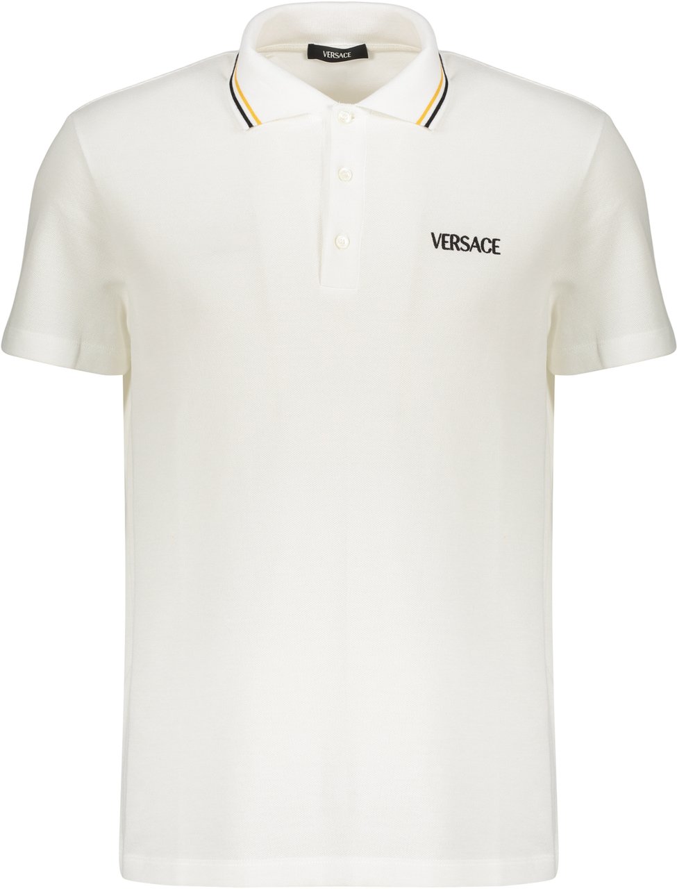 Versace Short sleeve cotton polo shirt Wit