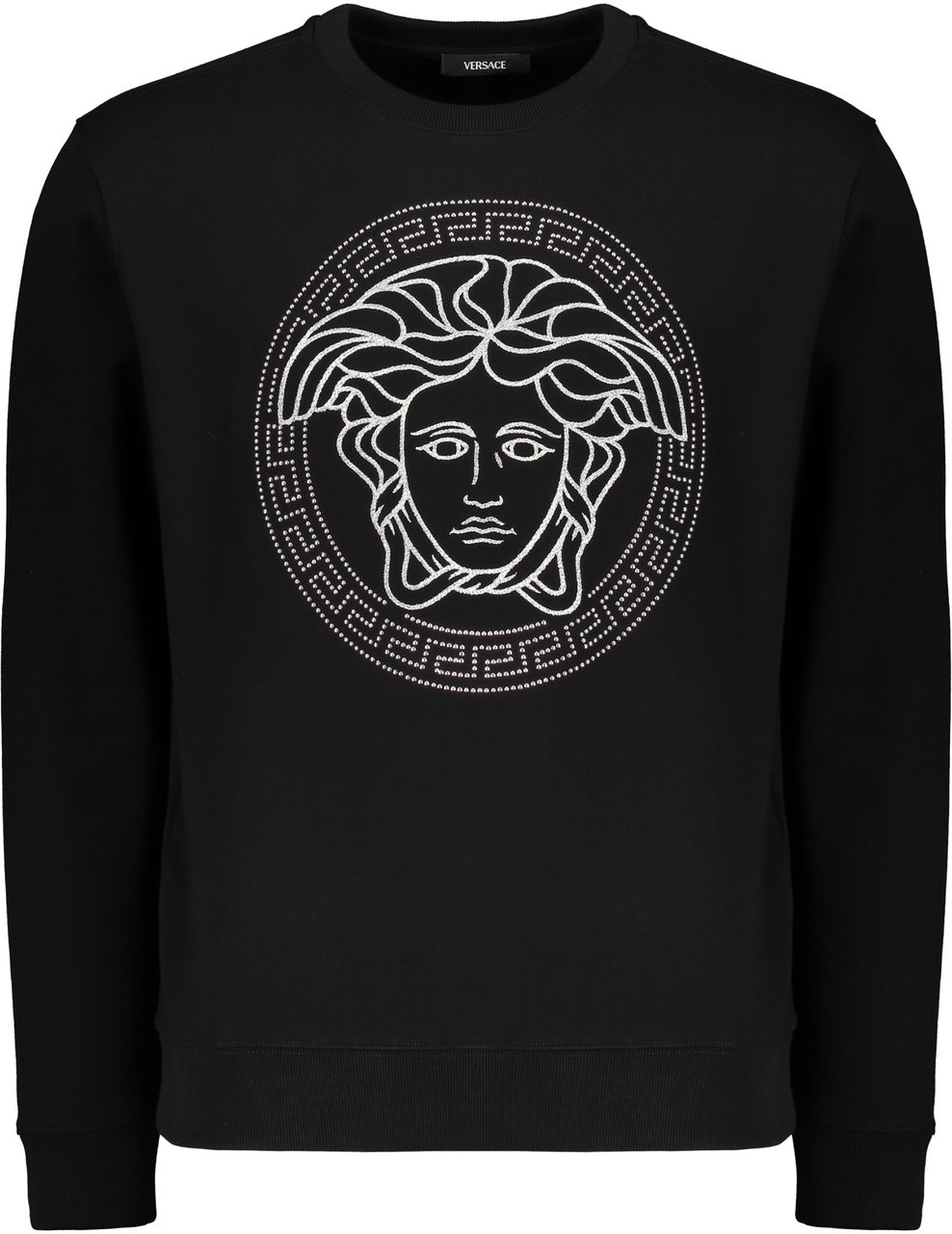 Versace Logo detail cotton sweatshirt Zwart