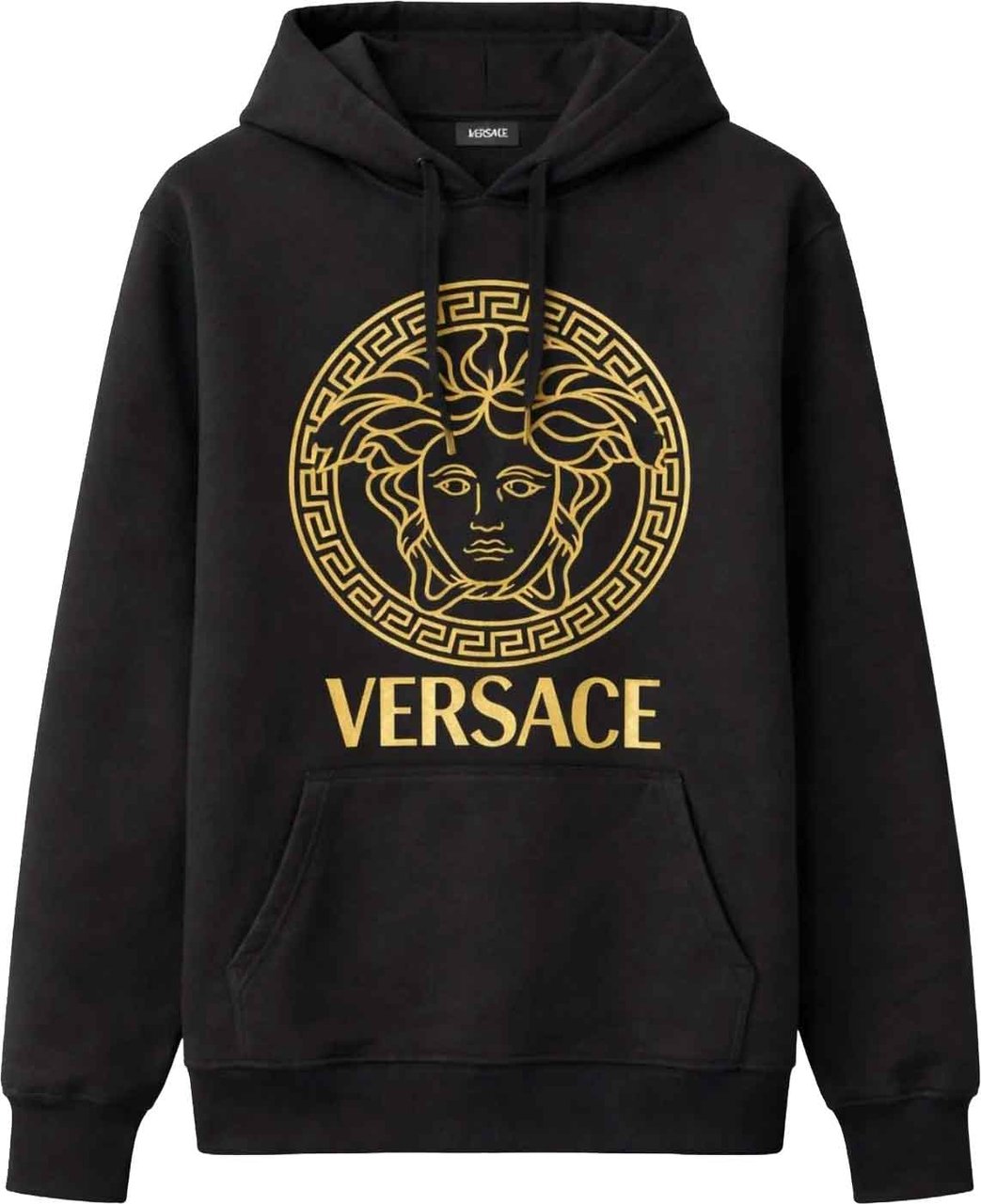 Versace Gold Medusa Logo Hoodie Zwart