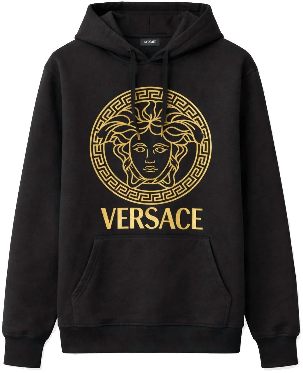 Versace Gold Medusa Logo Hoodie Zwart