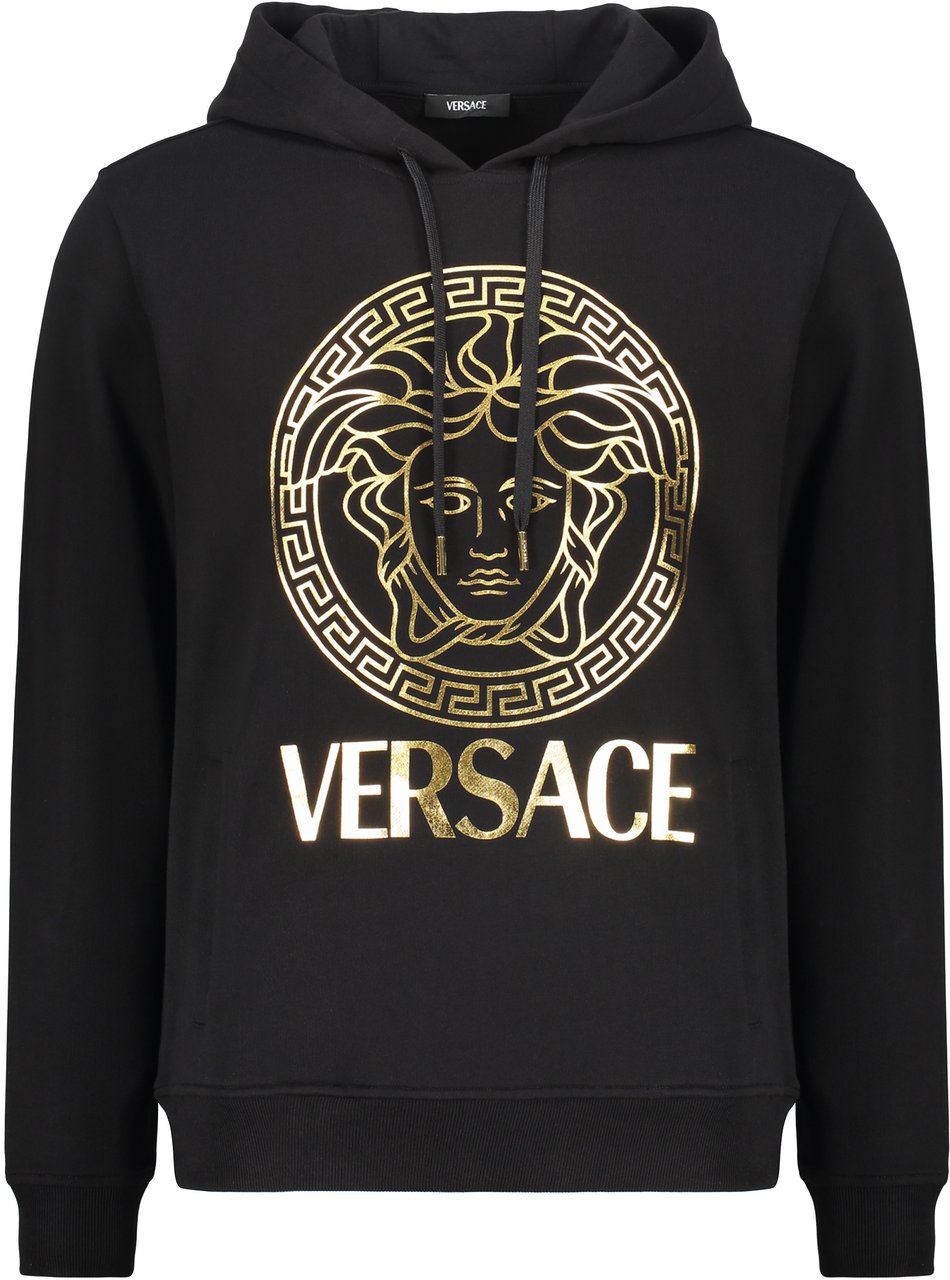 Versace Cotton hoodie Zwart