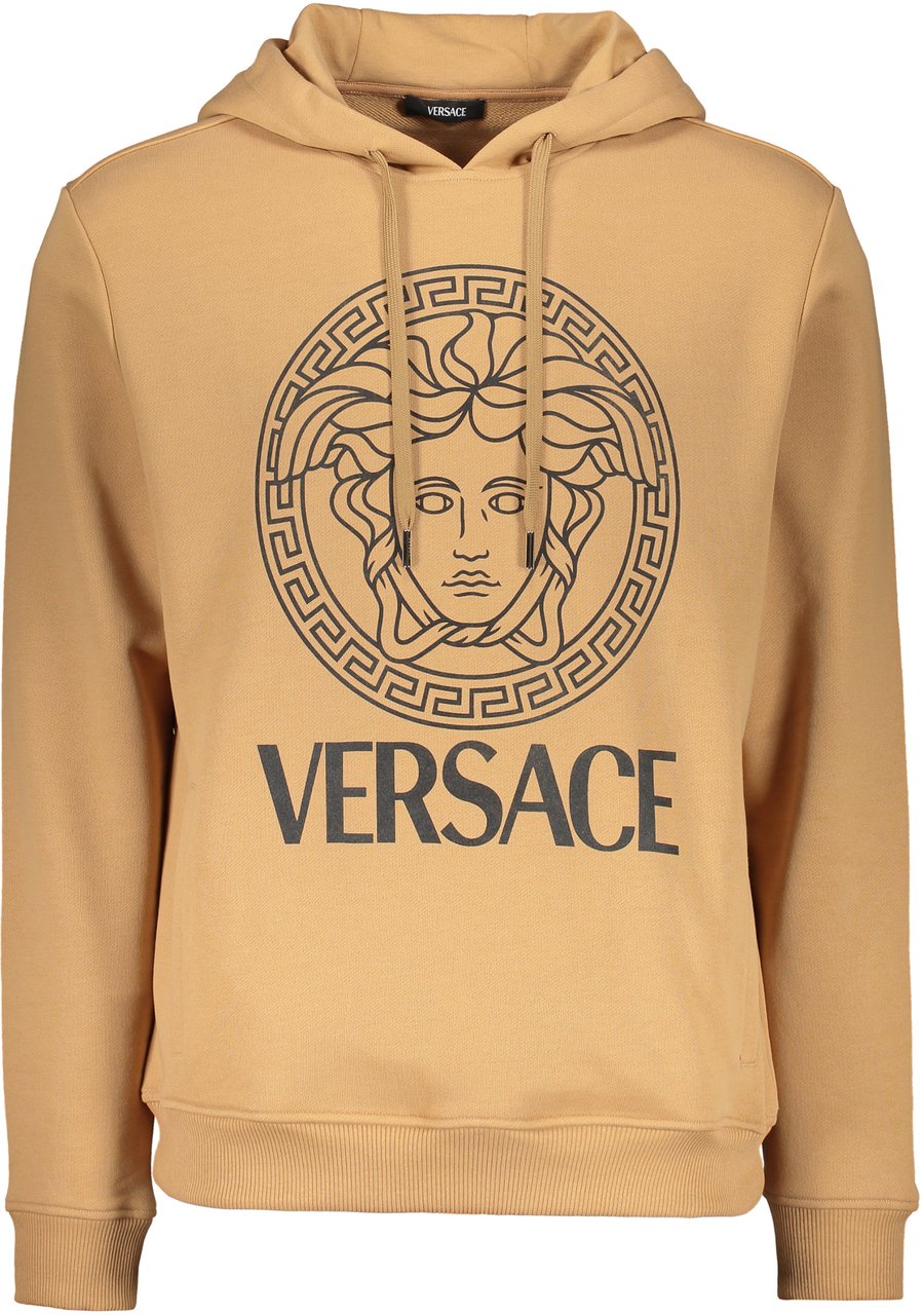 Versace Versace modern caramel hooded sweatshirt Zwart