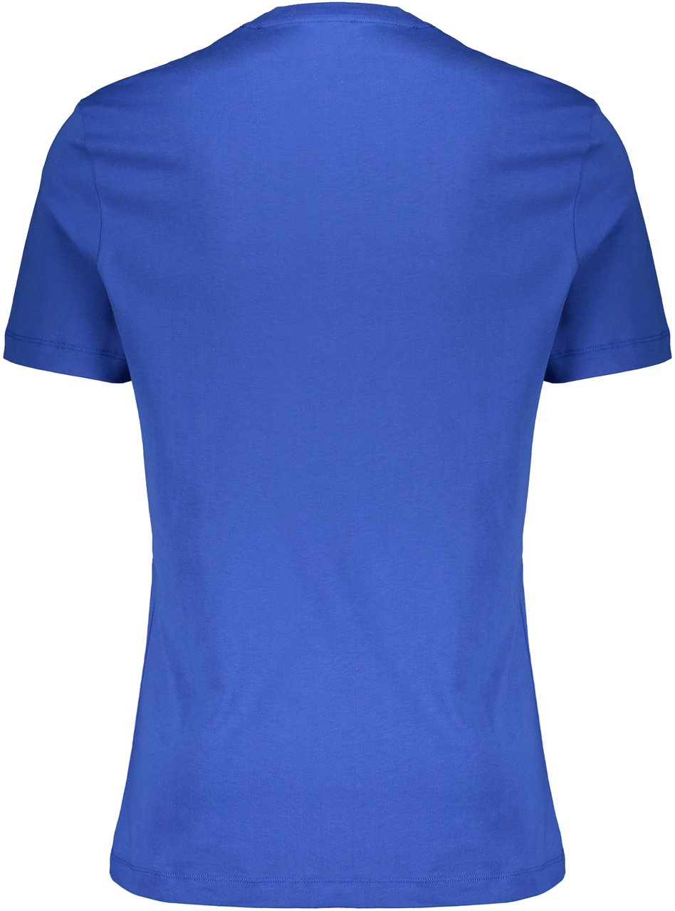 Versace Blue Iconic Cotton Soft T-shirt Blauw