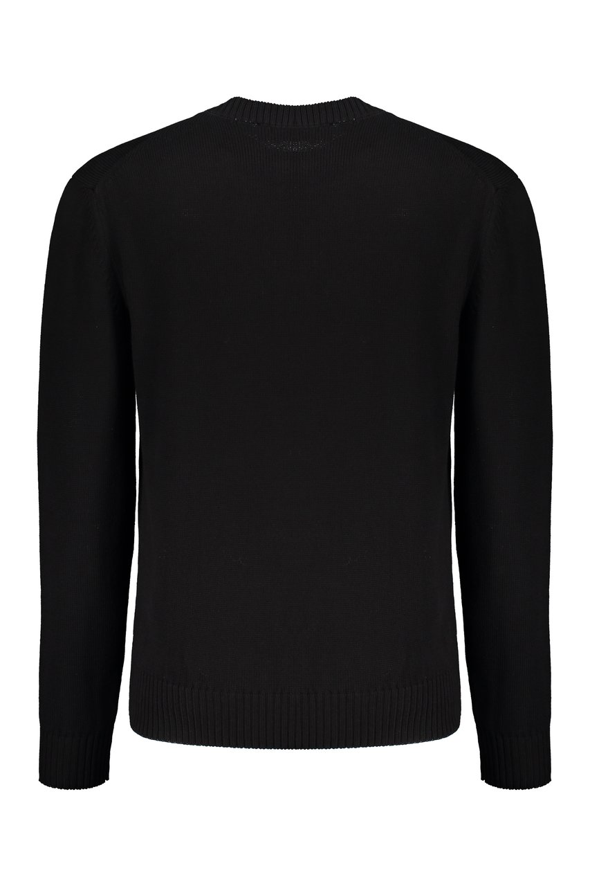 Versace Cotton crew-neck sweater Zwart