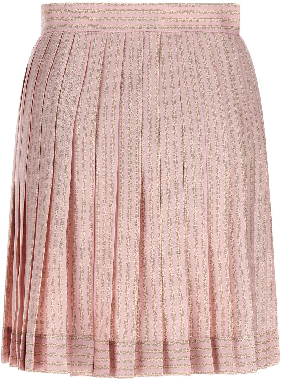 Versace Multicolor Silk Long Skirt Roze