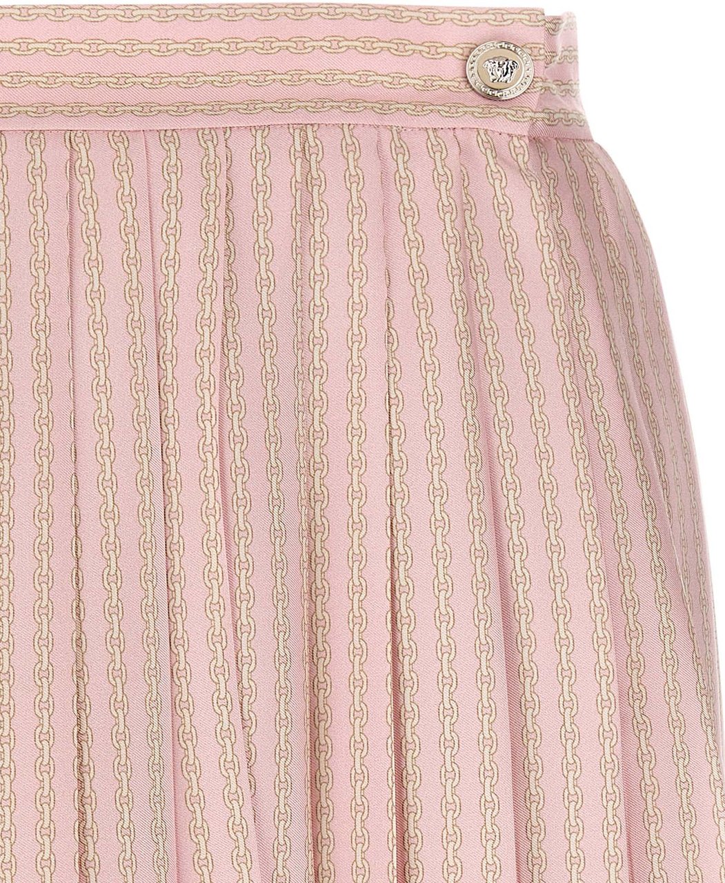 Versace Multicolor Silk Long Skirt Roze