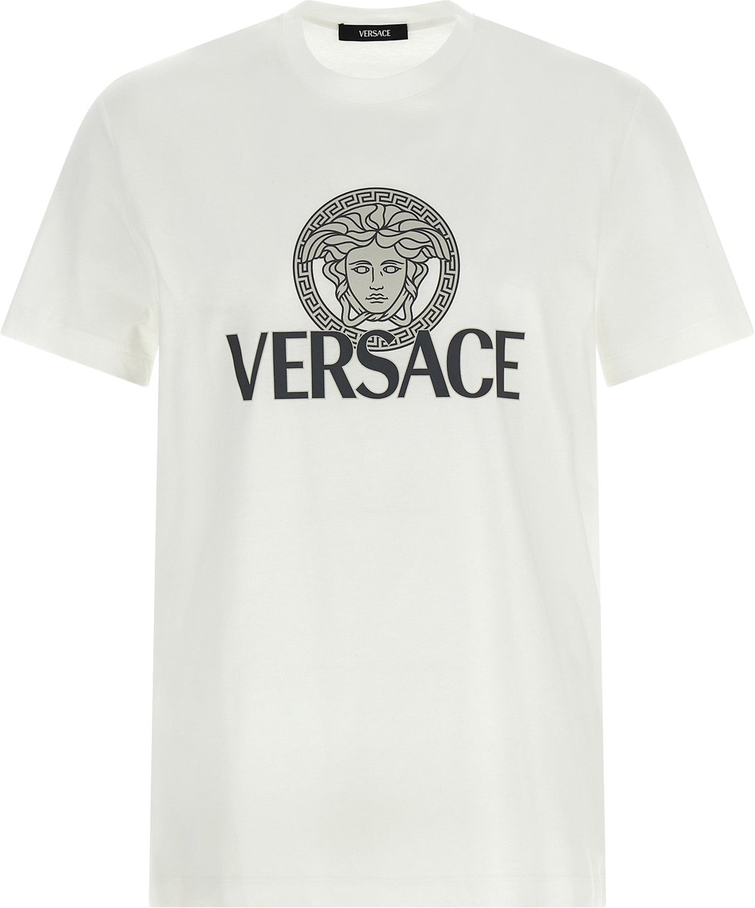 Versace Bicolor Cotton T-Shirt Wit