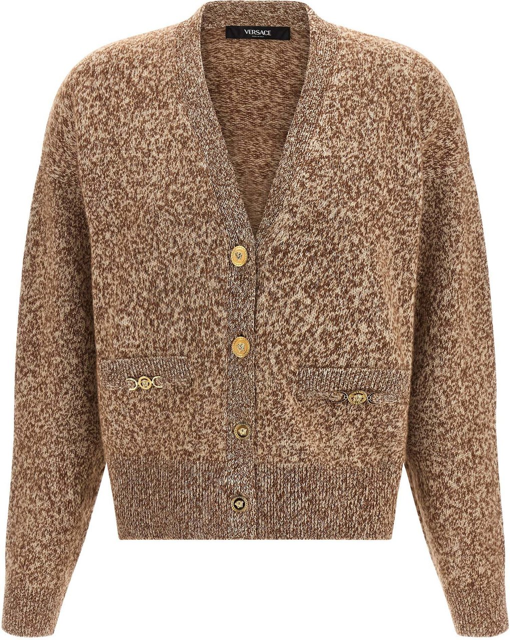 Versace Beige Virgin Wool Cardigan Beige