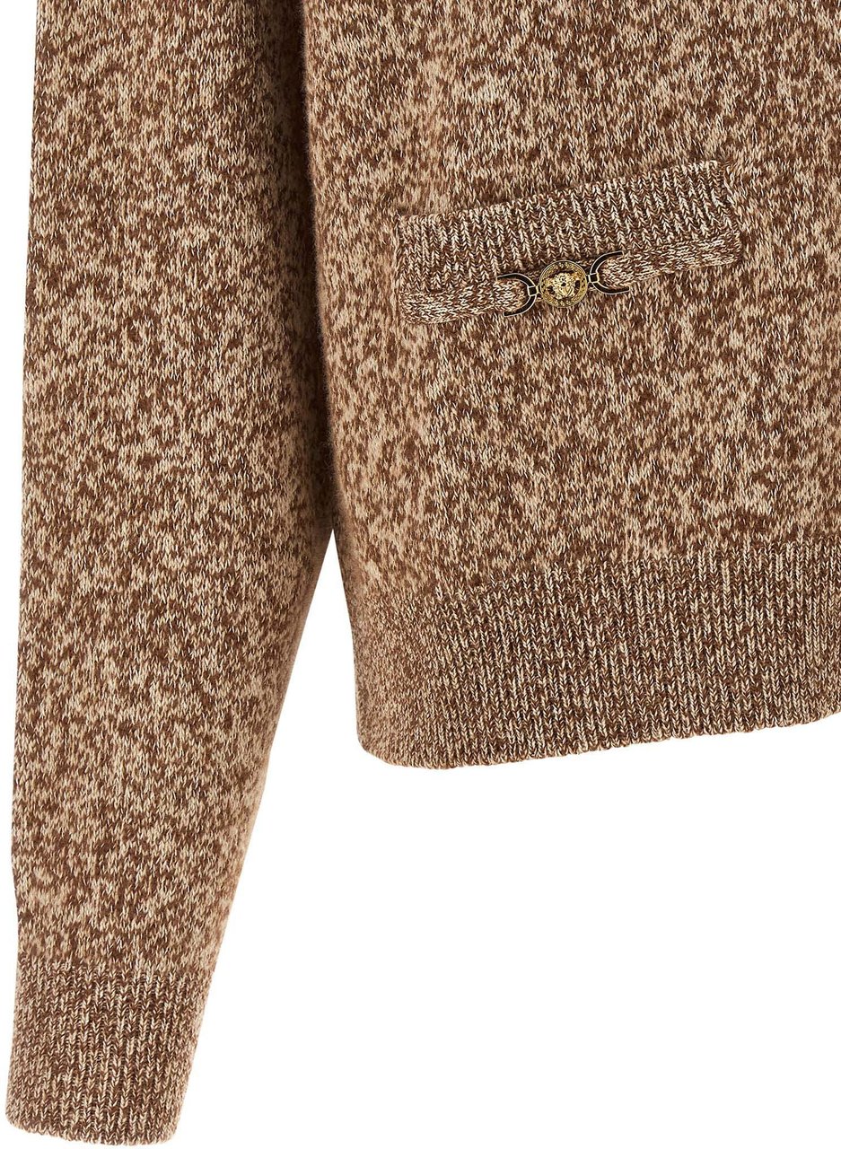 Versace Beige Virgin Wool Cardigan Beige