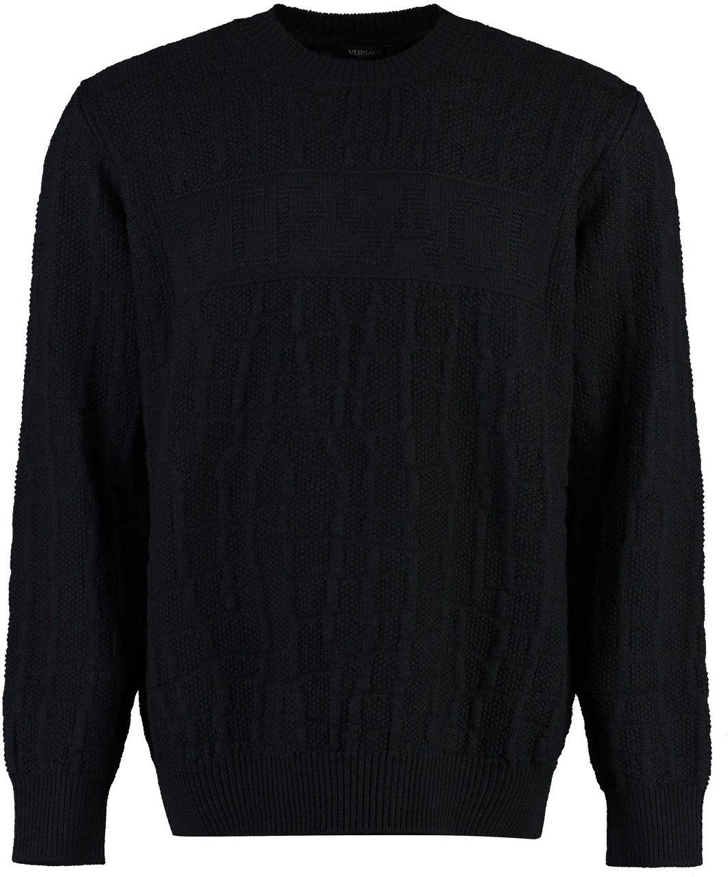 Versace Crew-neck wool sweater Zwart