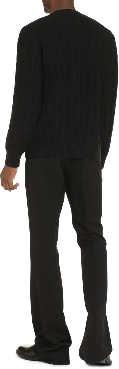 Versace Crew-neck wool sweater Zwart