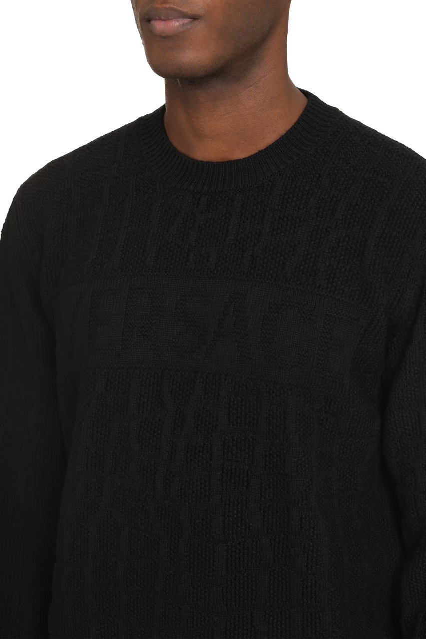 Versace Crew-neck wool sweater Zwart