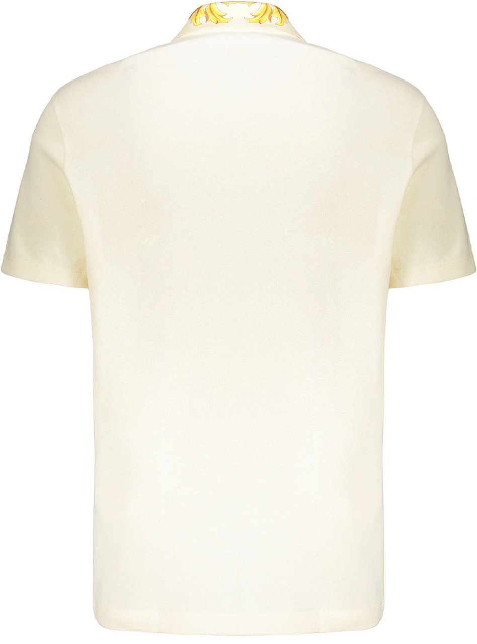 Versace Contrast Collar Polo Geel