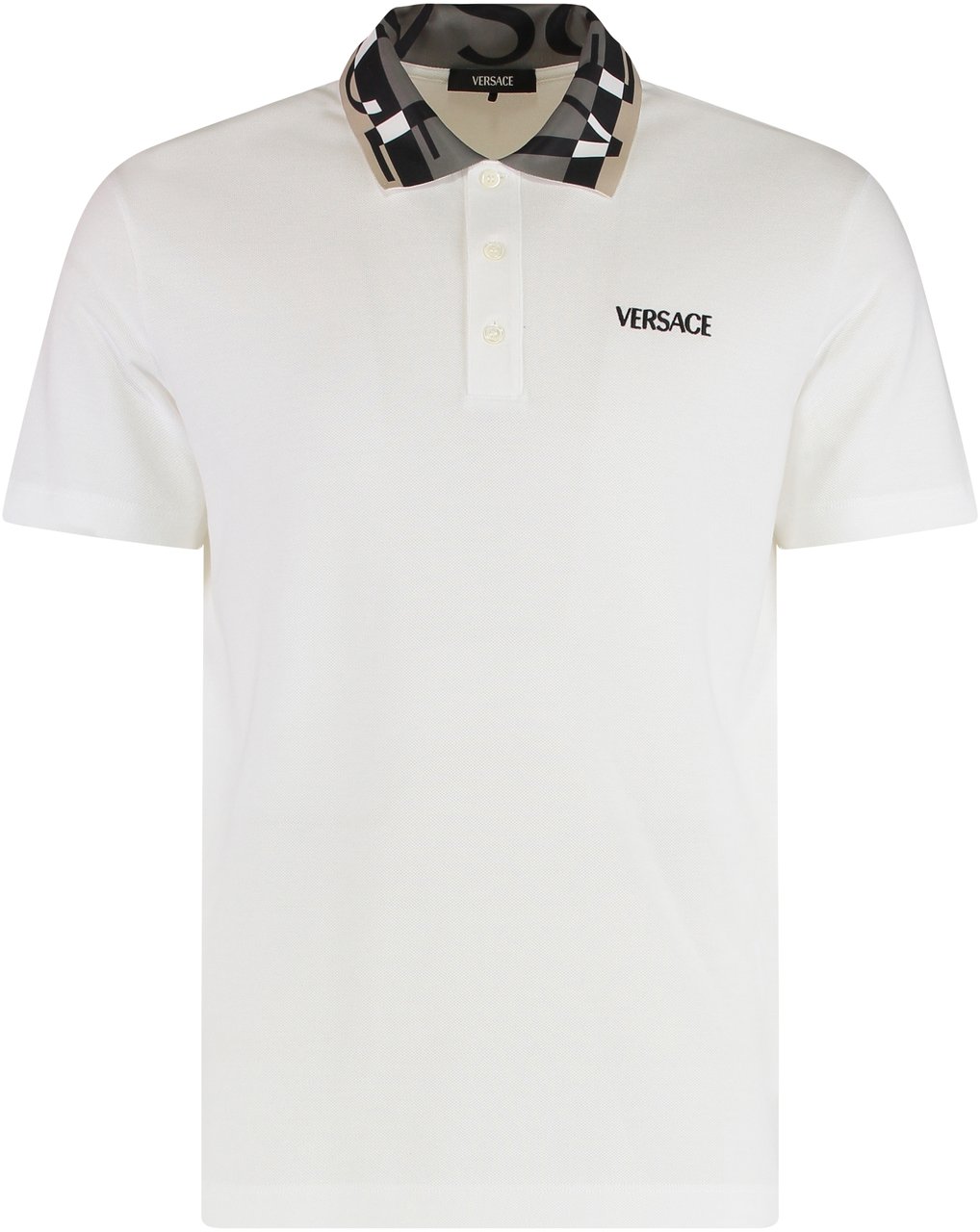 Versace Cotton-piqué polo shirt Wit