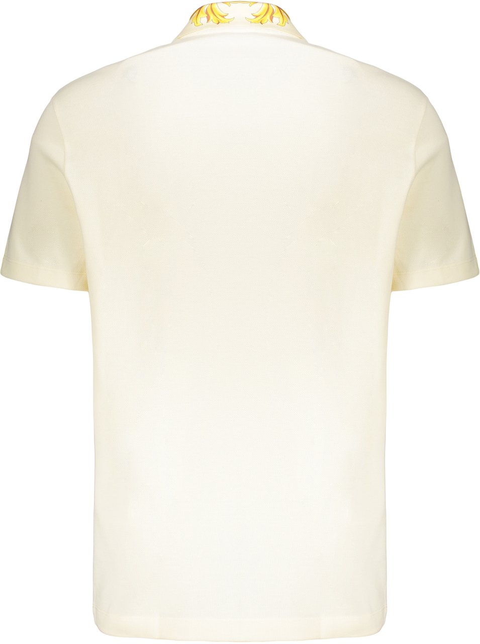 Versace Elegant contrast collar cream polo Goud
