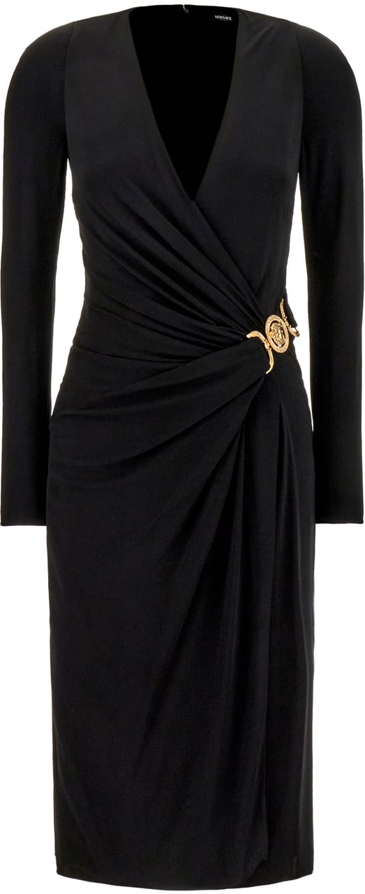 Versace Versace Black stretch viscose dress Zwart