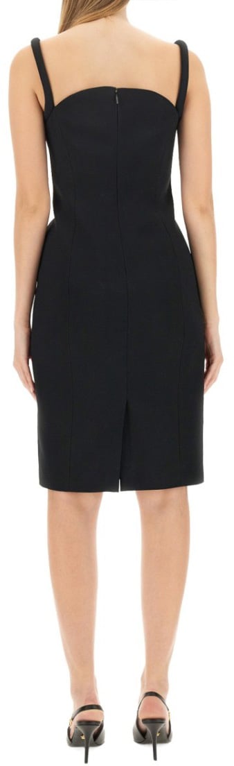 Versace Rolled Midi Dress Zwart