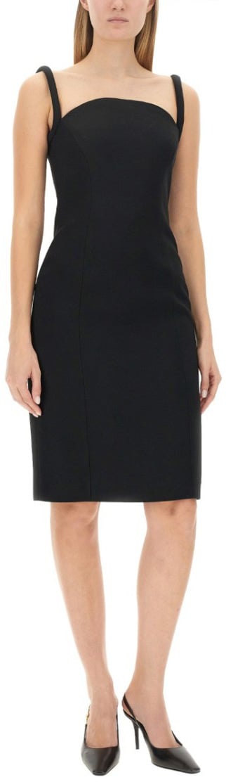 Versace Rolled Midi Dress Zwart