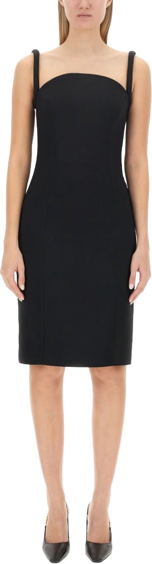 Versace Rolled Midi Dress Zwart