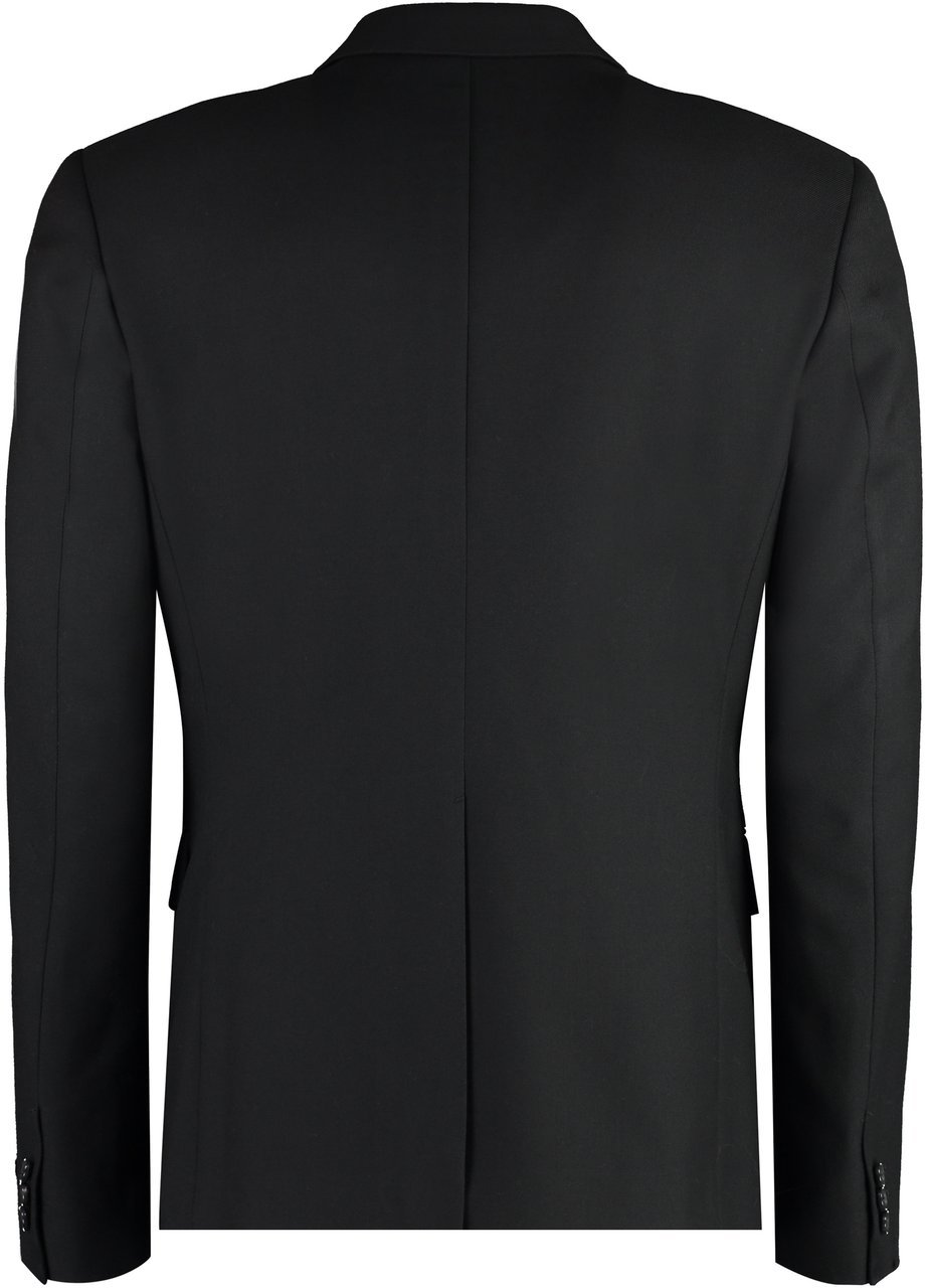 Versace Double-breasted wool blazer Zwart