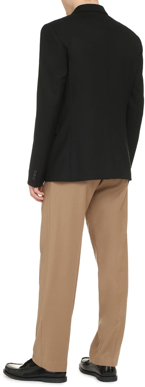 Versace Double-breasted wool blazer Zwart